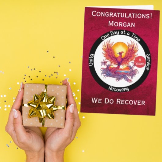 Gepersonaliseerde Phoenix Sobriety Milestone Kaart
