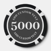 Gepersonaliseerde Photo Black 5000 Value Game Poker Chips (Achterkant)