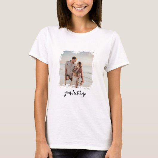 Gepersonaliseerde Photo Cup Custom Text Family Afb T-shirt (Voorkant)