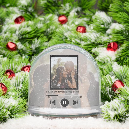 Gepersonaliseerde Photo Music Player -DOESNT muzie Sneeuwbol (Kerstmis)