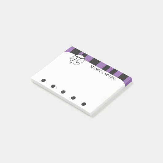 Gepersonaliseerde pi-symbool Paarse Wiskunde thema Post-it® Notes (Schuin)