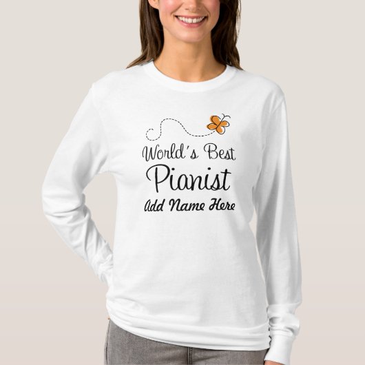 Gepersonaliseerde pianist (wereldwijd het beste) m t-shirt (Voorkant)