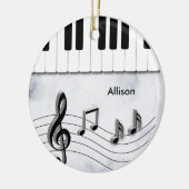Gepersonaliseerde Piano Keys en Muzieknoten Kerst Keramisch Ornament (Links)