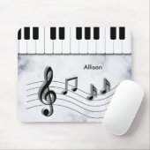 Gepersonaliseerde Piano Keys en Muzieknoten Muismat (Met muis)
