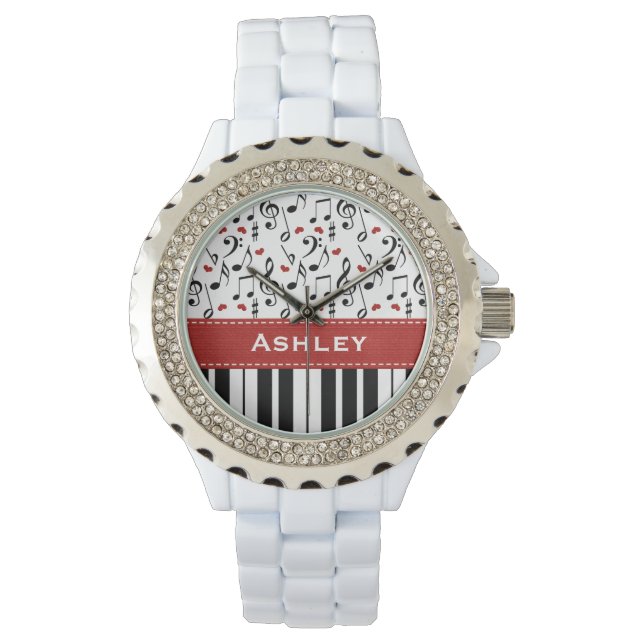 Gepersonaliseerde Piano Keys Horloge (Voorkant)