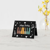 Gepersonaliseerde Piano Keys Kaart (Gele Bloem)