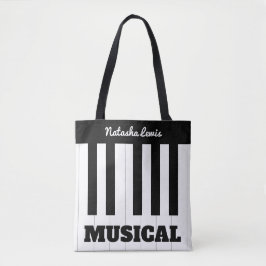 Gepersonaliseerde Piano Keys Muziek Muziekinstrume Tote Bag