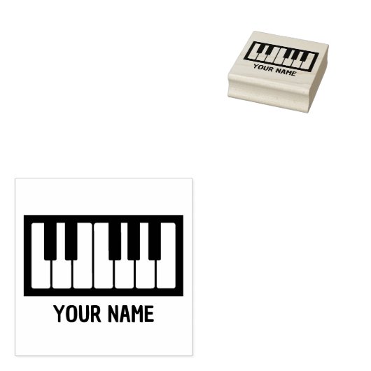 Gepersonaliseerde Piano Keys Muziekinstrument Rubberstempel (Gestempeld)