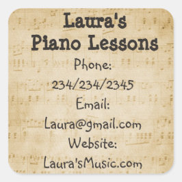 Gepersonaliseerde Pianolessen Promotionele Sticker