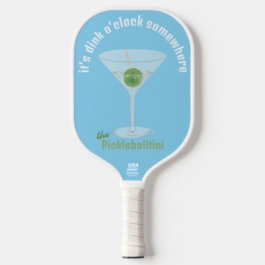Gepersonaliseerde Pickle Martini Dink O'Clock - Bl Pickleball Paddle (Voorkant)