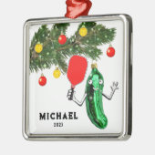 Gepersonaliseerde Pickleball 2025 Collectible Metalen Ornament (Links)