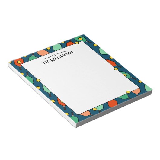 Gepersonaliseerde Pickleball cadeau-ideeën Notitieblok (Schuin)