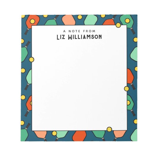 Gepersonaliseerde Pickleball cadeau-ideeën Notitieblok (Voorkant)