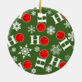 Gepersonaliseerde Pickleball Christmas Ho Ho Keramisch Ornament (Achterkant)