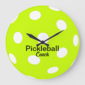 Gepersonaliseerde pickleball coach geel grote klok (Voorkant)