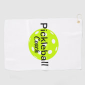Gepersonaliseerde pickleball coach golfhanddoek (Horizontaal)