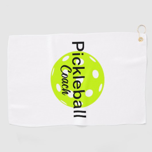 Gepersonaliseerde pickleball coach golfhanddoek (Horizontaal)