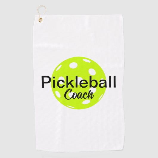 Gepersonaliseerde pickleball coach golfhanddoek (Voorkant)