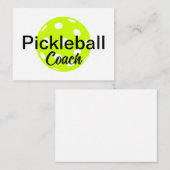 Gepersonaliseerde Pickleball Coach Naam Notitiekaartje (Voorkant / Achterkant)