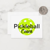 Gepersonaliseerde Pickleball Coach Naam Notitiekaartje (Voorkant / Achterkant in situ)