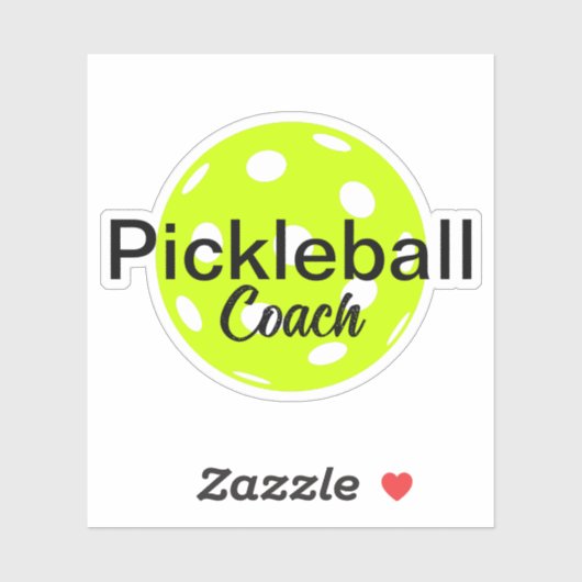 Gepersonaliseerde Pickleball Coach Naam Sticker (Vel)