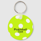 Gepersonaliseerde Pickleball Coach Yellow sleutelh Sleutelhanger (Voorkant)