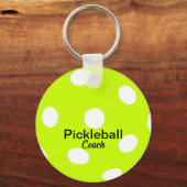 Gepersonaliseerde Pickleball Coach Yellow sleutelh Sleutelhanger (Voorkant)