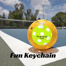 Gepersonaliseerde Pickleball Coach Yellow sleutelh Sleutelhanger