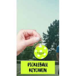 Gepersonaliseerde Pickleball Coach Yellow sleutelh Sleutelhanger