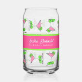 Gepersonaliseerde Pickleball Cocktail Dinks & Dran Blikvorm Glas (Voorkant)
