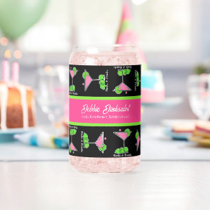 Gepersonaliseerde Pickleball Cocktail Dinks & Dran Blikvorm Glas