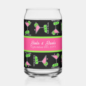Gepersonaliseerde Pickleball Cocktail Dinks & Dran Blikvorm Glas (Achterkant)