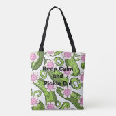 Gepersonaliseerde pickleball en augurk patterned tote bag (Achterkant)