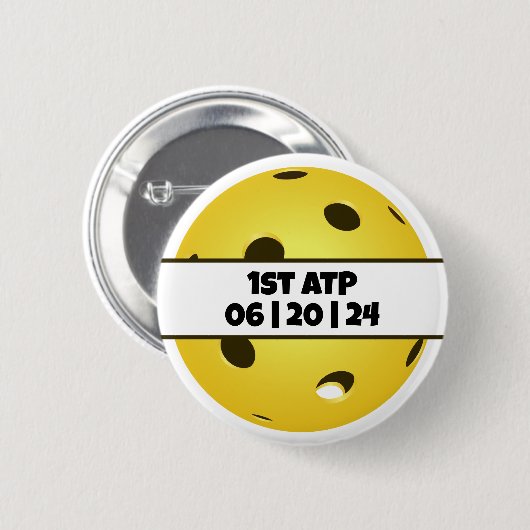 Gepersonaliseerde Pickleball First Around the Post Ronde Button 5,7 Cm (Voorkant /achterkant)