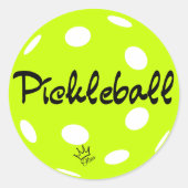 Gepersonaliseerde pickleball geschenken, Schattige Ronde Sticker (Voorkant)