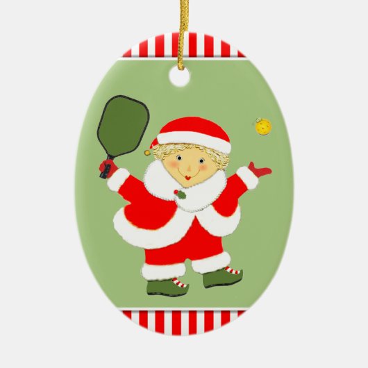 Gepersonaliseerde Pickleball Gift Keramisch Ornament (Voorkant)