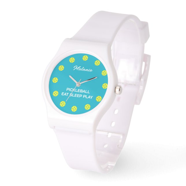 Gepersonaliseerde pickleball horloge cadeau voor v (Hoek)