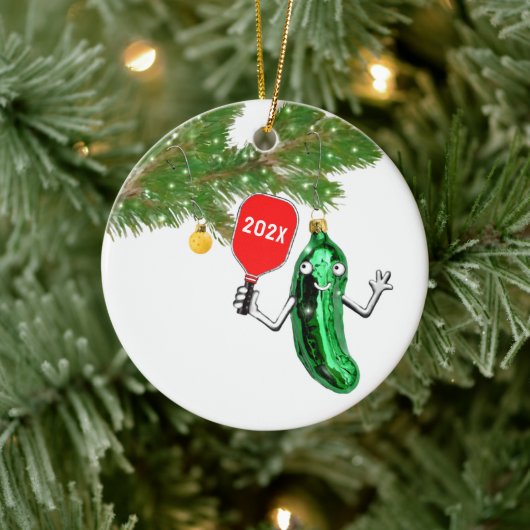 gepersonaliseerde pickleball keramisch ornament (Boom)