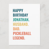 Gepersonaliseerde Pickleball Legende Bewerkbare Ve Briefkaart (Voorkant)