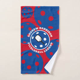 Gepersonaliseerde pickleball legende naam rood bla handdoek