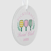 Gepersonaliseerde Pickleball Ornament met Custom Y (voorkant)