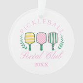 Gepersonaliseerde Pickleball Ornament met Custom Y (voorkant)