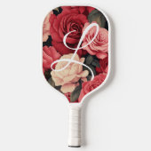 Gepersonaliseerde pickleball peddel rode rozen the paddle (Achterkant)