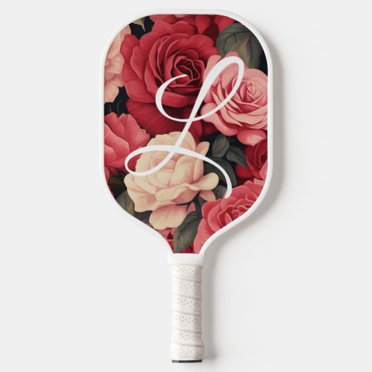 Gepersonaliseerde pickleball peddel rode rozen the paddle (Voorkant)
