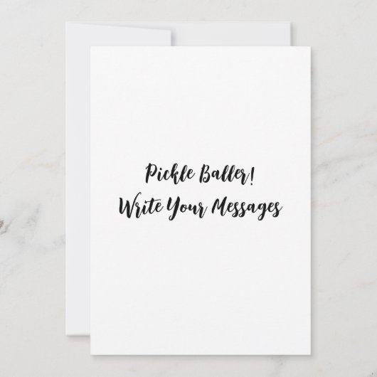 Gepersonaliseerde Pickleball Pickle Baller Kaart (Achterkant)
