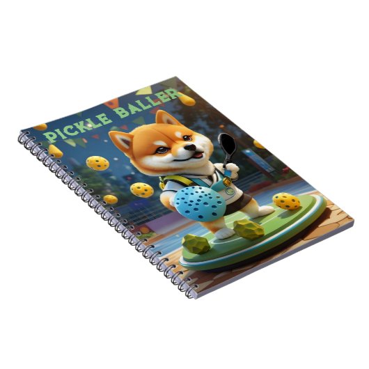 Gepersonaliseerde Pickleball Pickle Baller Notitieboek (Rechterzijde)