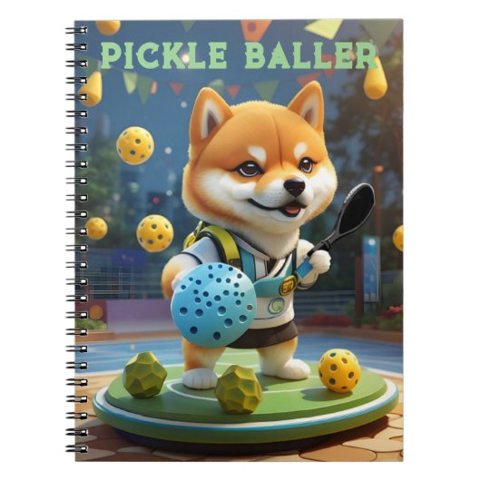 Gepersonaliseerde Pickleball Pickle Baller Notitieboek (Voorkant)