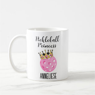 Gepersonaliseerde Pickleball Princess Roze Waterve Koffiemok
