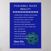 Gepersonaliseerde Pickleball Regels SARASTISCHE ED Poster (Voorkant)