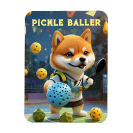 Gepersonaliseerde Pickleball Shiba Inu Magneet
